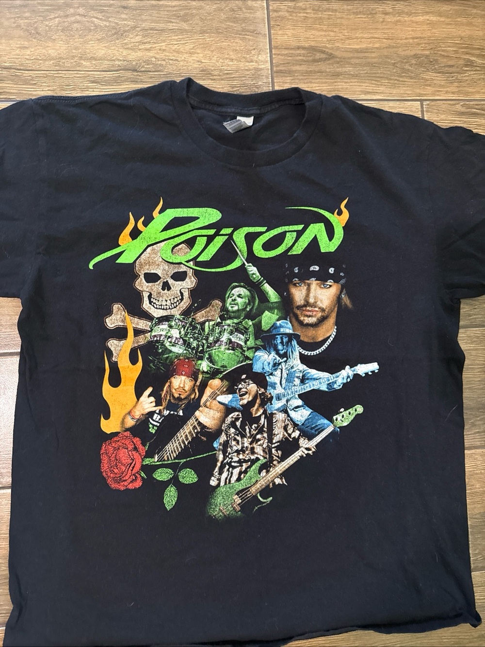 Poison Stadium Tour 2022 T Shirt Black Graphic Band Tee Adult Large - Picture 2 of 6
